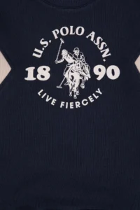 US Polo Assn. Boys' Light Navy Crew Neck Sweatshirt - Image 3