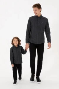 US Polo Assn. Boys' Anthracite Long Sleeve Shirt