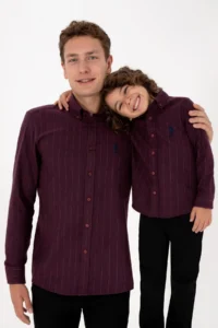 US Polo Assn. Boys' Burgundy Long Sleeve Shirt - Image 2