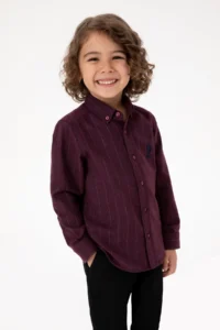US Polo Assn. Boys' Burgundy Long Sleeve Shirt - Image 4