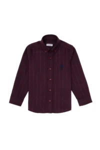 US Polo Assn. Boys' Burgundy Long Sleeve Shirt - Image 5