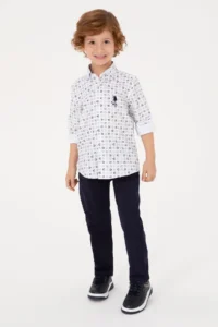 US Polo Assn. Boys' White Long Sleeve Shirt - Image 2
