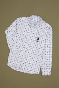 US Polo Assn. Boys' White Long Sleeve Shirt - Image 3