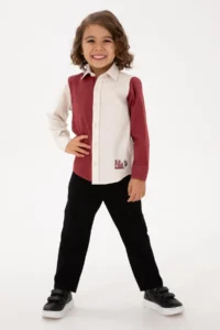 US Polo Assn. Boys' Burgundy Long Sleeve Shirt - Image 2