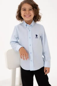 US Polo Assn. Boys' Light Blue Long Sleeve Shirt