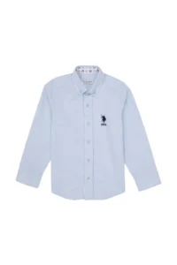 US Polo Assn. Boys' Light Blue Long Sleeve Shirt - Image 4