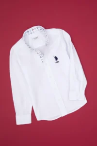 US Polo Assn. Boys' White Long Sleeve Shirt - Image 4
