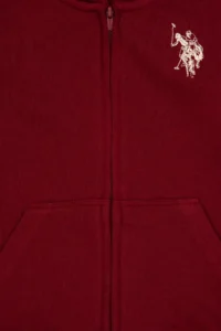 US Polo Assn. Boys' Burgundy Zippered Hooded Sweatshirt - Image 5