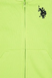 US Polo Assn. Boys' Green Zippered Hooded Sweatshirt - Image 5
