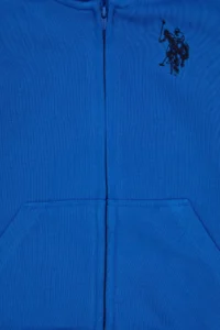 US Polo Assn. Boys' Saks Blue Zippered Hooded Sweatshirt - Image 3