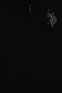 US Polo Assn. Boys' Black Zippered Hooded Sweatshirt - Image 3