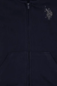 US Polo Assn. Boys' Light Navy Zippered Hooded Sweatshirt - Image 3