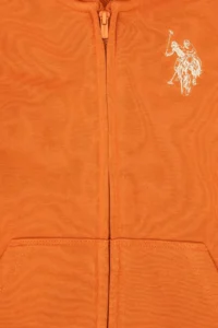 US Polo Assn. Boys' Copper Zippered Hooded Sweatshirt - Image 3