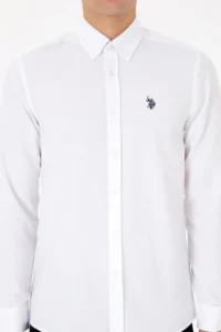 US Polo Assn. Men White Long Sleeve Basic Shirt - Image 5