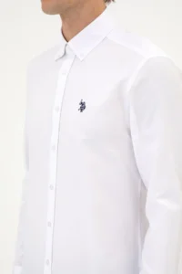 US Polo Assn. Men White Long Sleeve Basic Shirt - Image 6