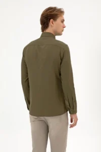 US Polo Assn. Men Khaki Long Sleeve Basic Shirt - Image 5