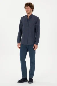 US Polo Assn. Men Indigo Long Sleeve Basic Shirt - Image 4
