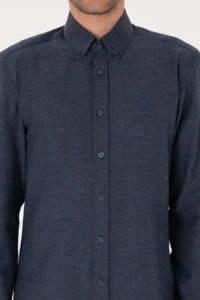 US Polo Assn. Men Indigo Long Sleeve Basic Shirt - Image 6