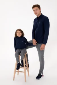 US Polo Assn. Men Navy Blue Long Sleeve Basic Shirt - Image 2