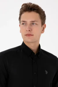 US Polo Assn. Men Black Long Sleeve Basic Shirt - Image 4