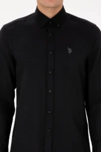 US Polo Assn. Men Black Long Sleeve Basic Shirt - Image 6