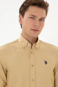 US Polo Assn. Men Mustard Long Sleeve Basic Shirt - Image 2