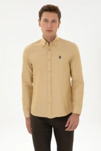 US Polo Assn. Men Mustard Long Sleeve Basic Shirt - Image 3