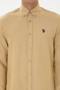 US Polo Assn. Men Mustard Long Sleeve Basic Shirt - Image 6
