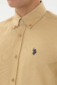 US Polo Assn. Men Mustard Long Sleeve Basic Shirt - Image 7
