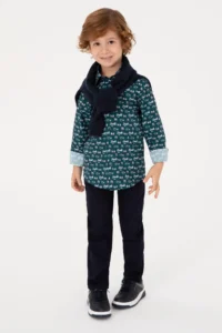 US Polo Assn. Boys' Dark Green Long Sleeve Shirt - Image 2