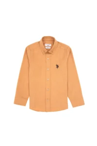 US Polo Assn. Boys' Camel Long Sleeve Basic Shirt - Image 3