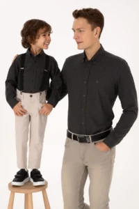 US Polo Assn. Boys' Black Long Sleeve Basic Shirt - Image 2