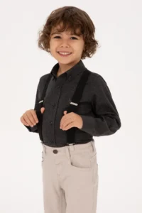 US Polo Assn. Boys' Black Long Sleeve Basic Shirt - Image 3