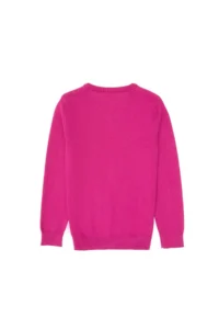 US Polo Assn. Girls' Fuchsia V-neck Basic Sweater - Image 4
