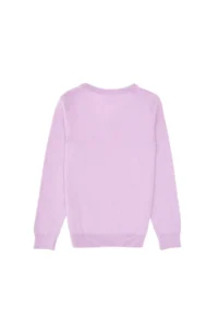 US Polo Assn. Girls' Lilac V-neck Basic Sweater - Image 5