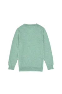 US Polo Assn. Girls' Green Melanj V-neck Basic Sweater - Image 6