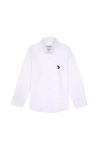 US Polo Assn. Boys' White Long Sleeve Basic Shirt - Image 5