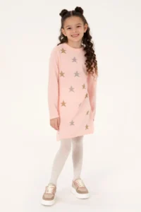 US Polo Assn. Girls' Light Pink Knit Dress - Image 2
