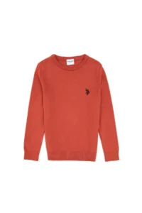 US Polo Assn. Girls' Dusty Rose Crew Neck Basic Sweater - Image 3