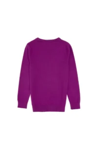 US Polo Assn. Girls' Violet Crew Neck Basic Sweater - Image 4