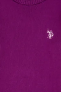US Polo Assn. Girls' Violet Crew Neck Basic Sweater - Image 5