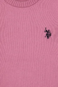 US Polo Assn. Girls' Pink Crew Neck Basic Sweater - Image 5