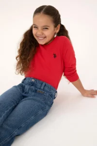 US Polo Assn. Girls' Rejection Crew Neck Basic Sweater