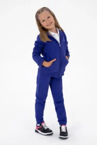 US Polo Assn. Girls' Purple Hooded Zippered Fleece Basic Sweatshirt - Image 2