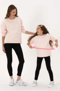 US Polo Assn. Girls' Light Pink Fleece Crew Neck Basic Sweatshirt - Image 2