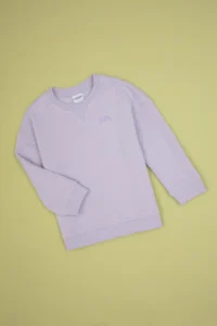 US Polo Assn. Girls' Lilac Fleece Crew Neck Basic Sweatshirt - Image 5