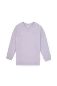 US Polo Assn. Girls' Lilac Fleece Crew Neck Basic Sweatshirt - Image 6
