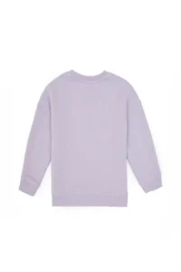 US Polo Assn. Girls' Lilac Fleece Crew Neck Basic Sweatshirt - Image 7