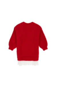 US Polo Assn. Girls' Red New year Themed Knit Dress - Image 4