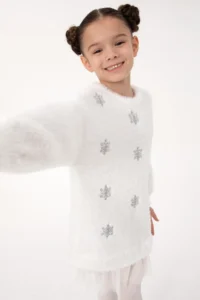 US Polo Assn. Girls' Cream Knit Dress - Image 4